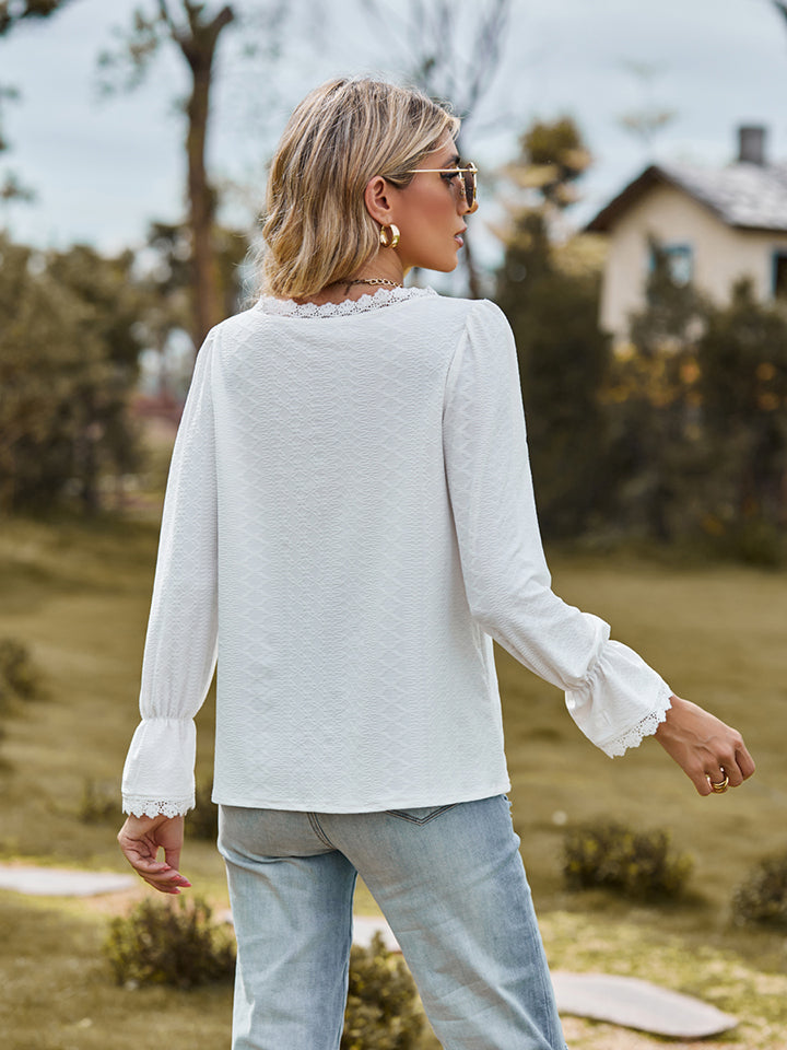 V-Neck Flounce Blouse — view 2
