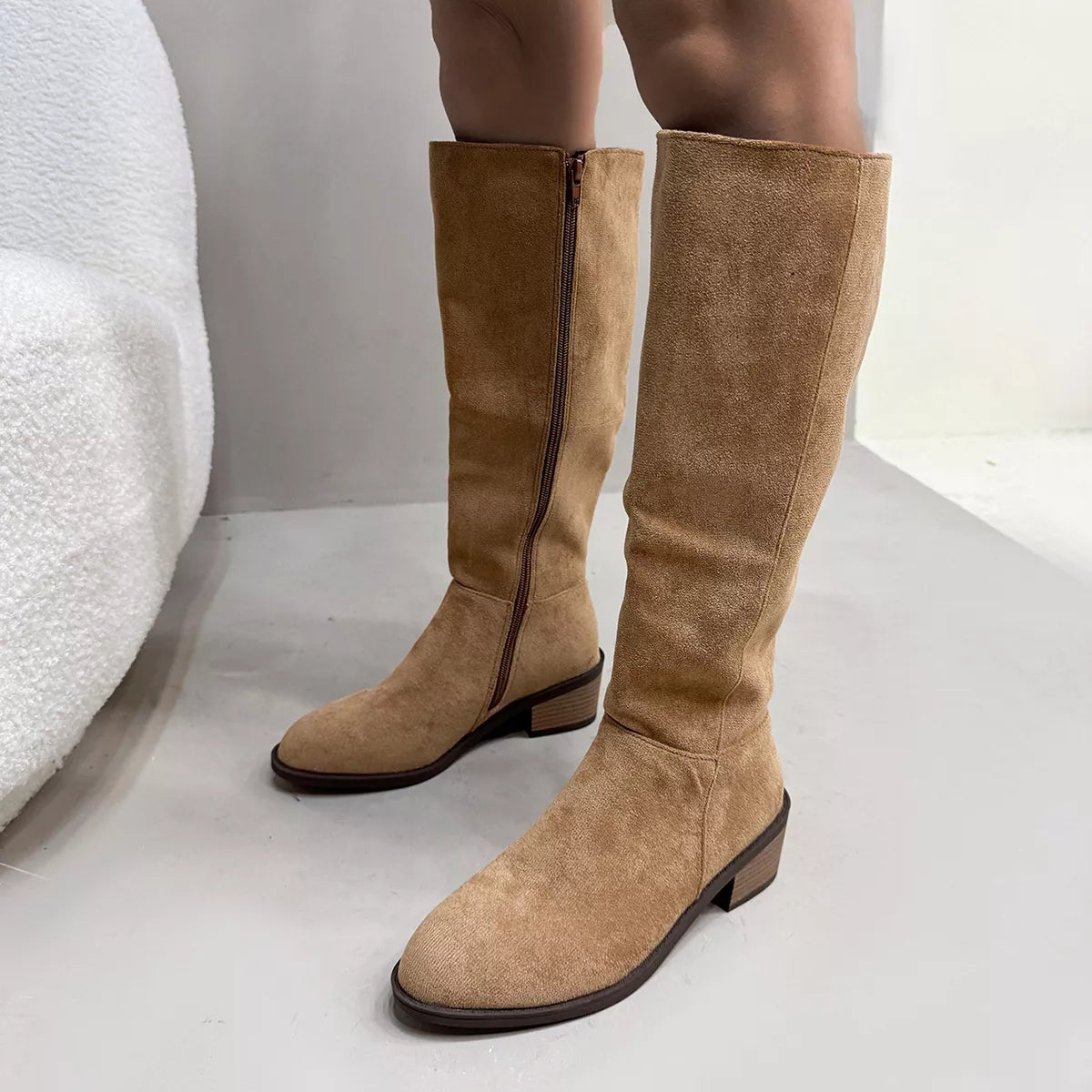 Round Toe Block Heels Boots — view 6