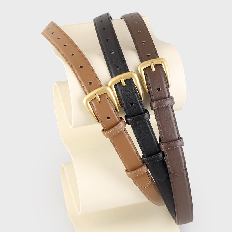 Skinny Gold Buckle Belt