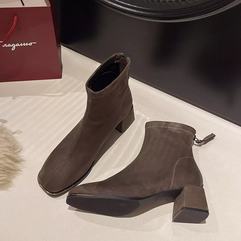 Square Toe Block Heels Boots — view 4