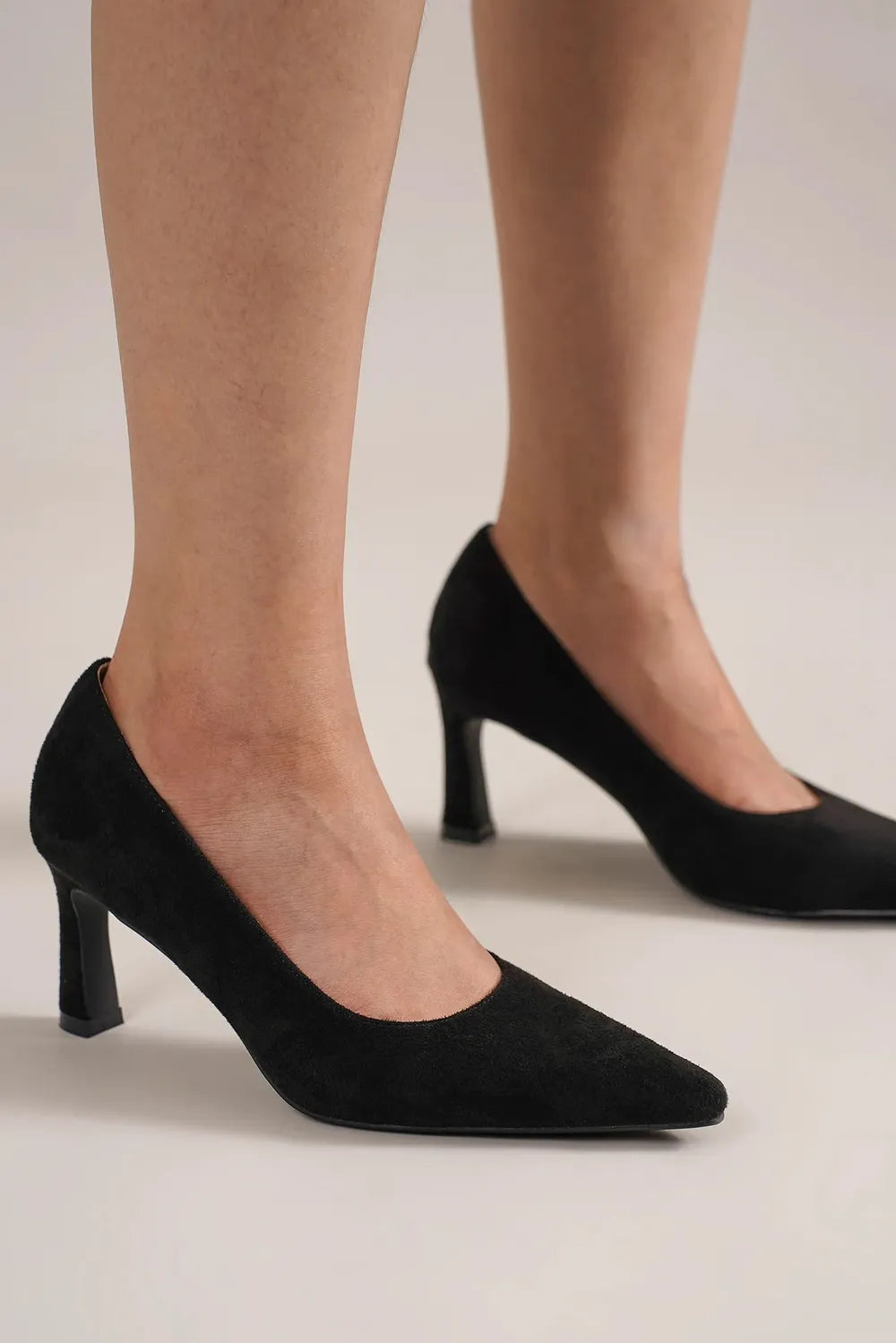 Faux Suede Point Toe Pumps — view 2