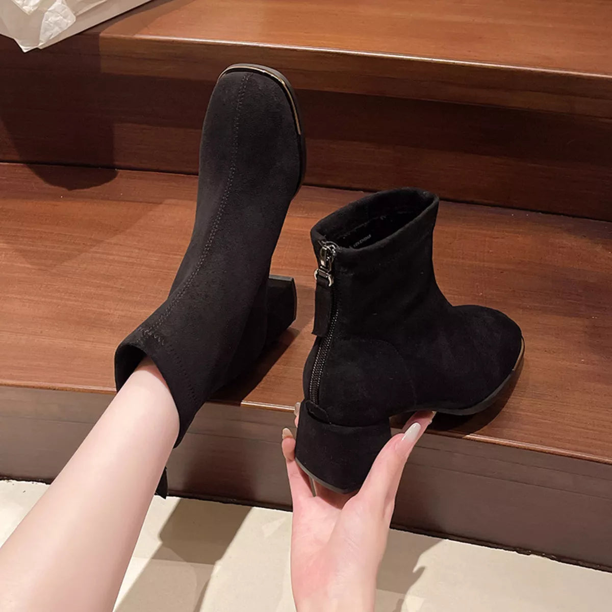 Square Toe Block Heels Boots — view 5