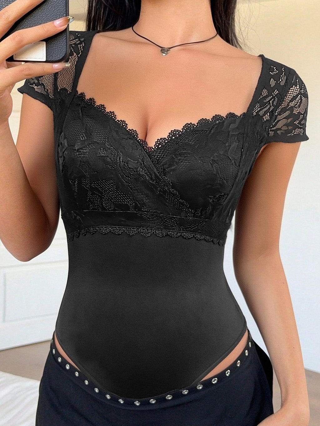 Lace Sweetheart Bodysuit — view 2
