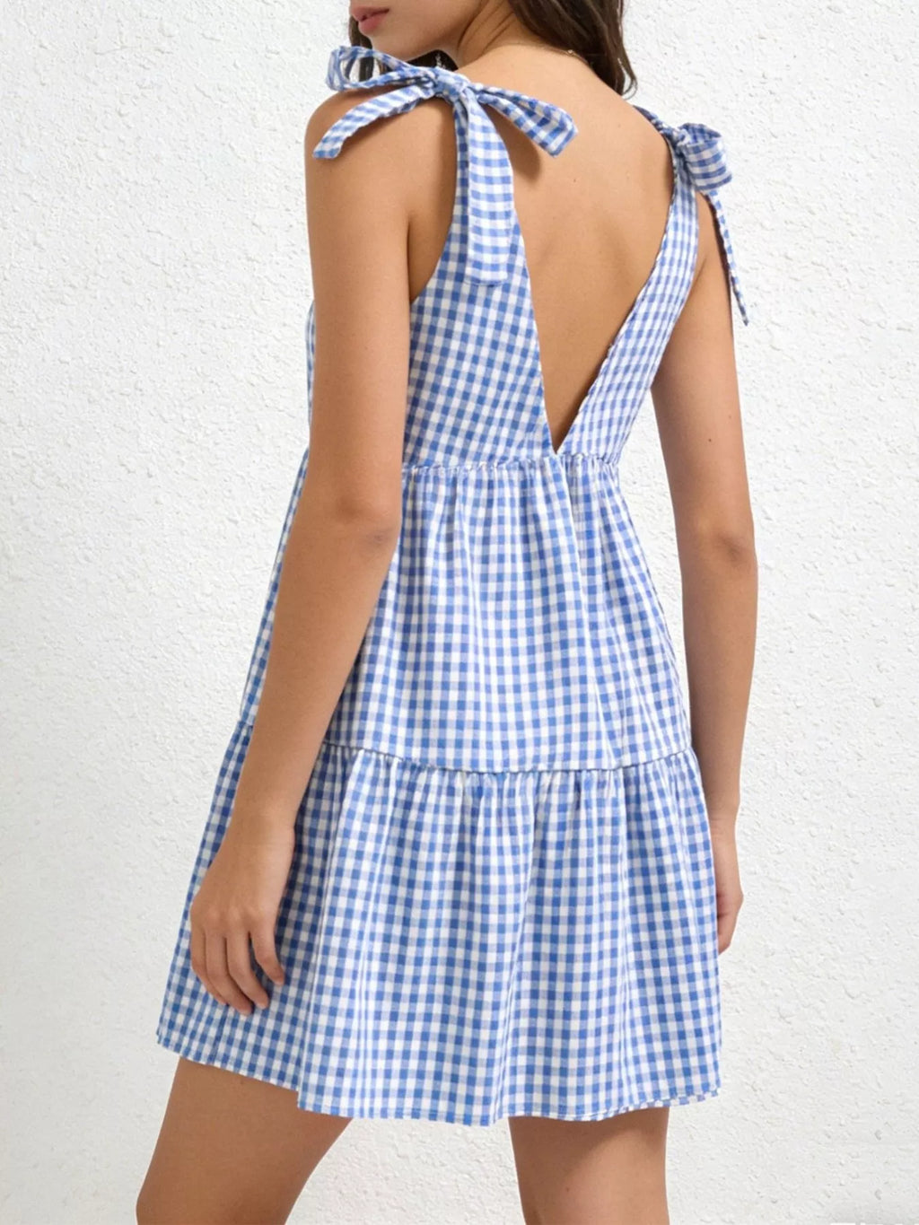 Gingham Ruffle Mini Dress — view 3