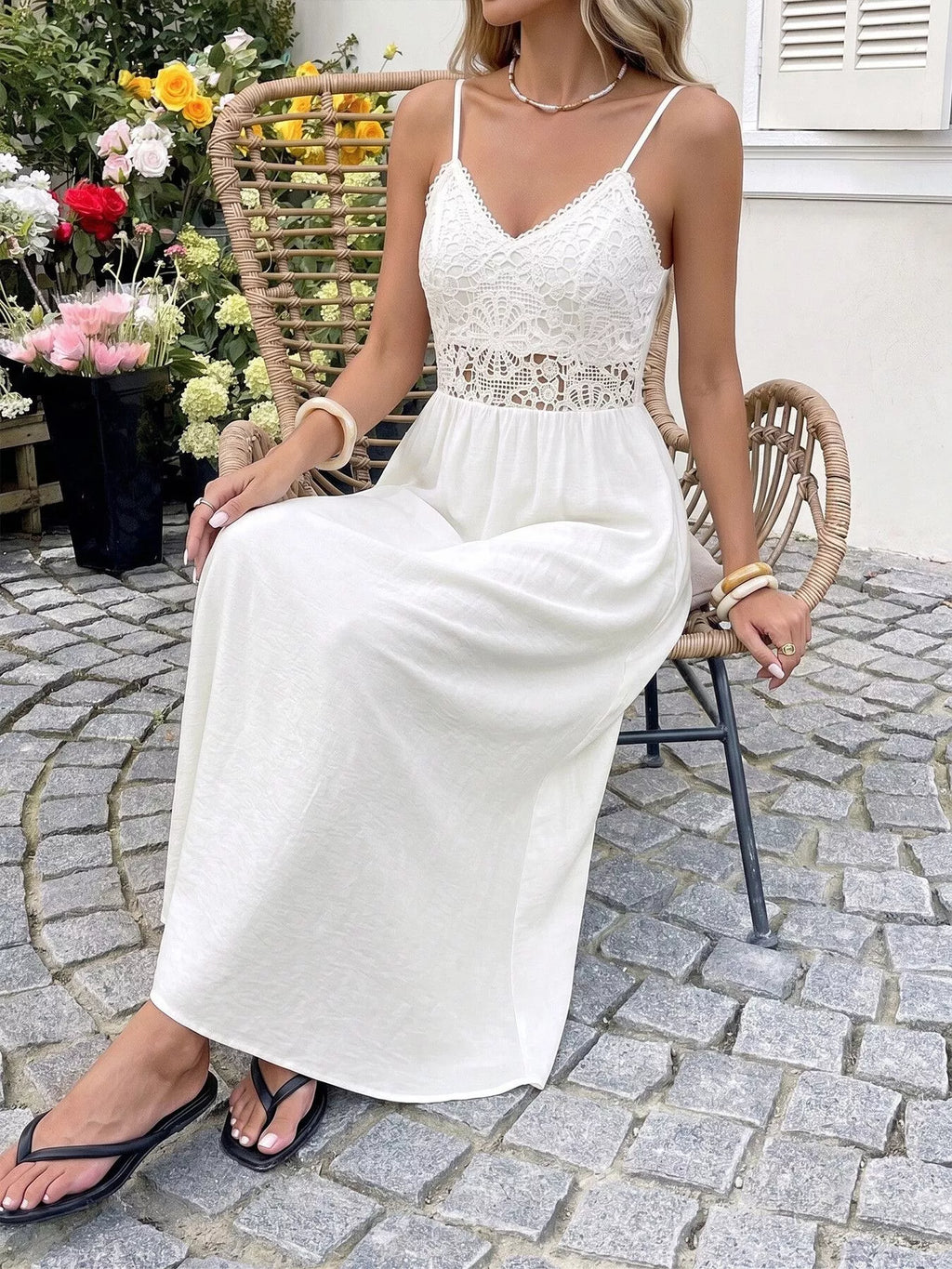 Lace V-Neck Maxi — view 3