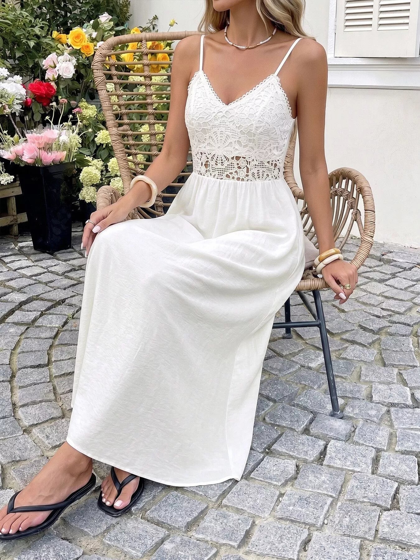 Lace V-Neck Maxi — view 3