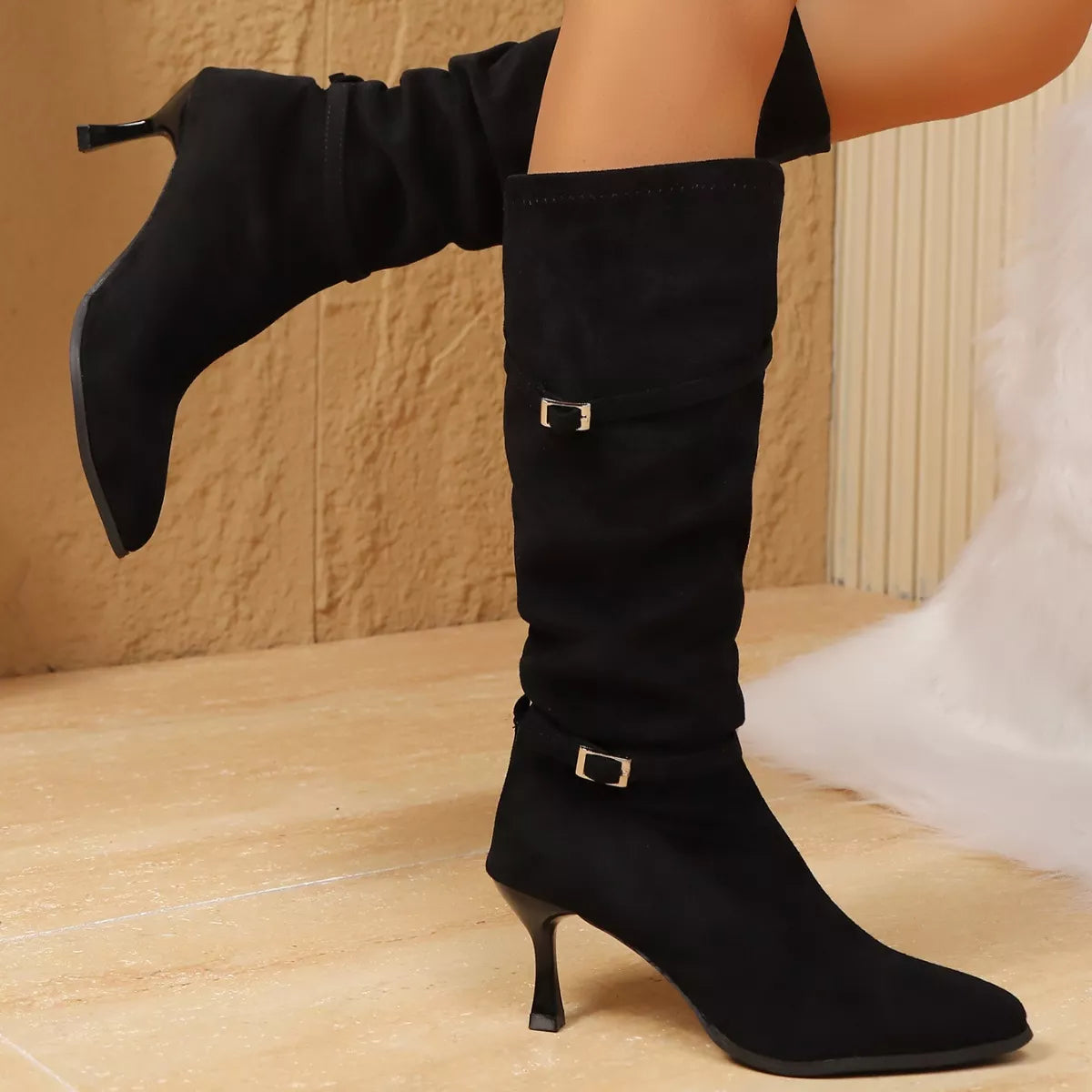 Point Toe Kitten Heels Boots — view 3