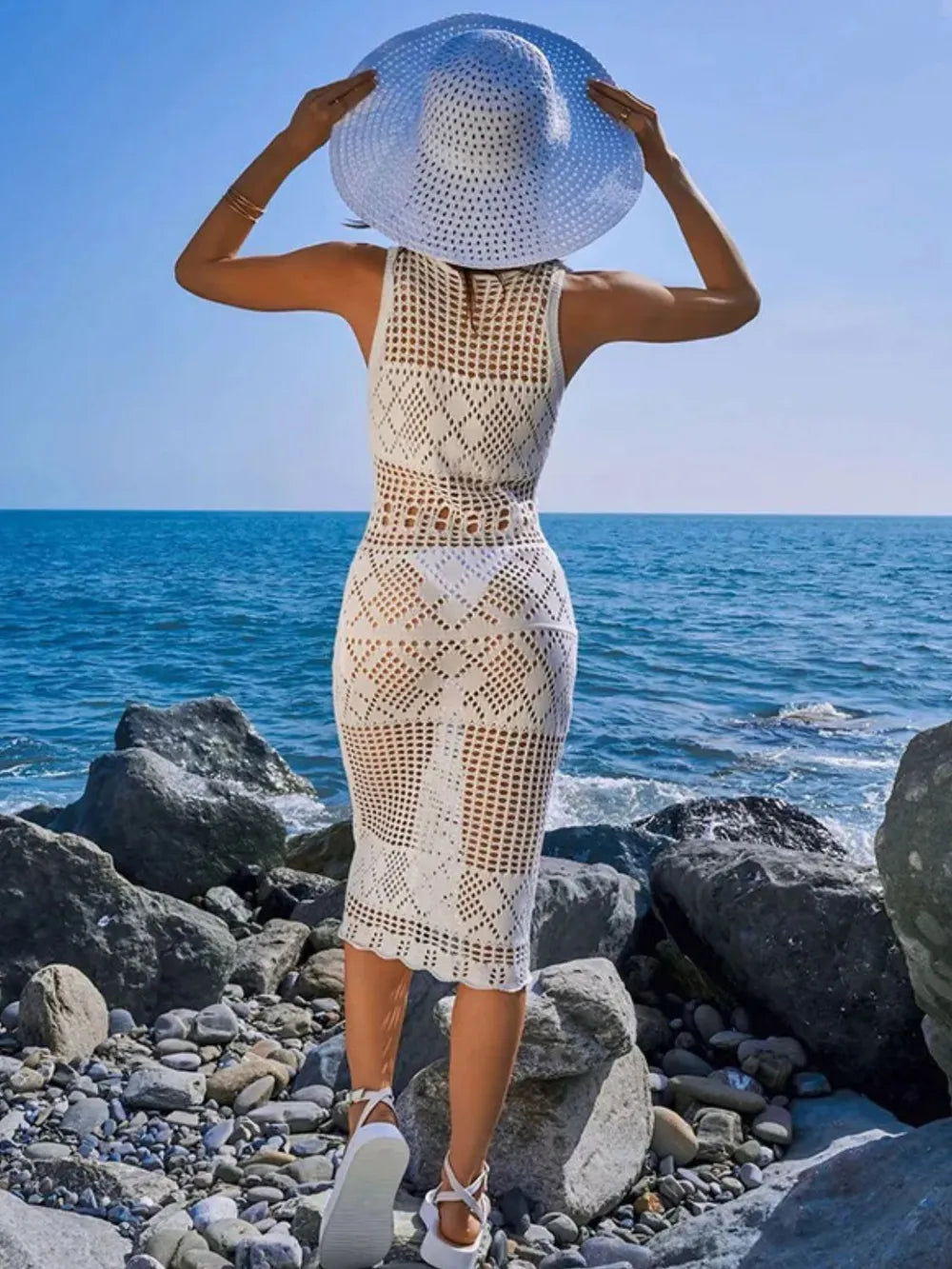 Hollow Out Round Neck Cover-Up — view 4