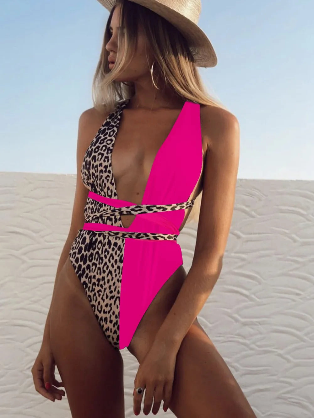 Leopard Plunge One-Piece — view 6