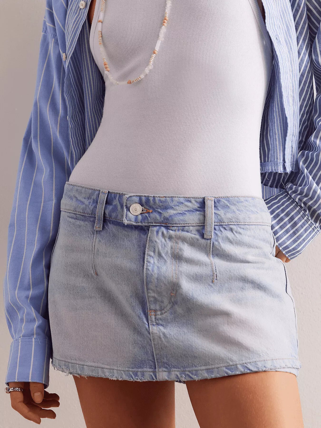 Classic Wash Denim Skort — view 10