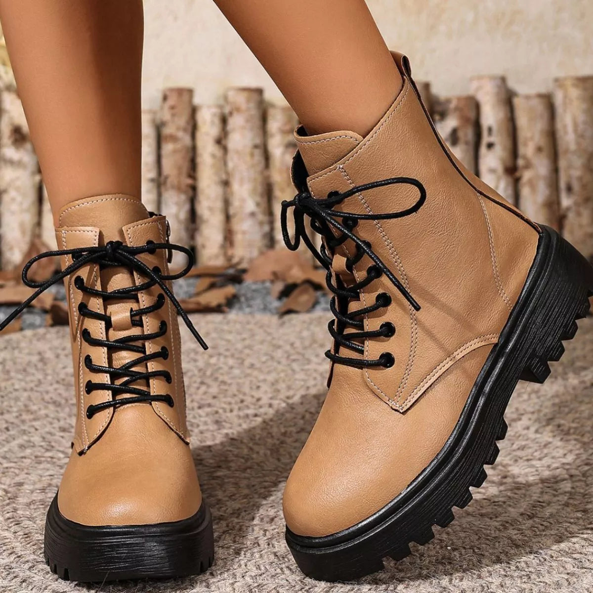Round Toe Block Heels Boots — view 14