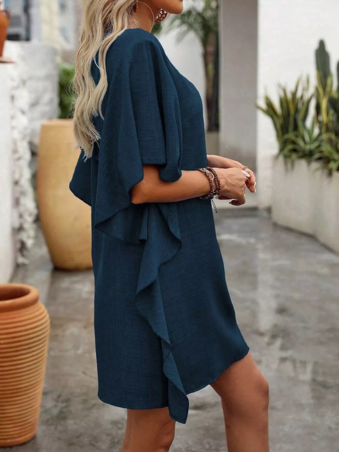 Flutter V-Neck Mini Dress — view 18