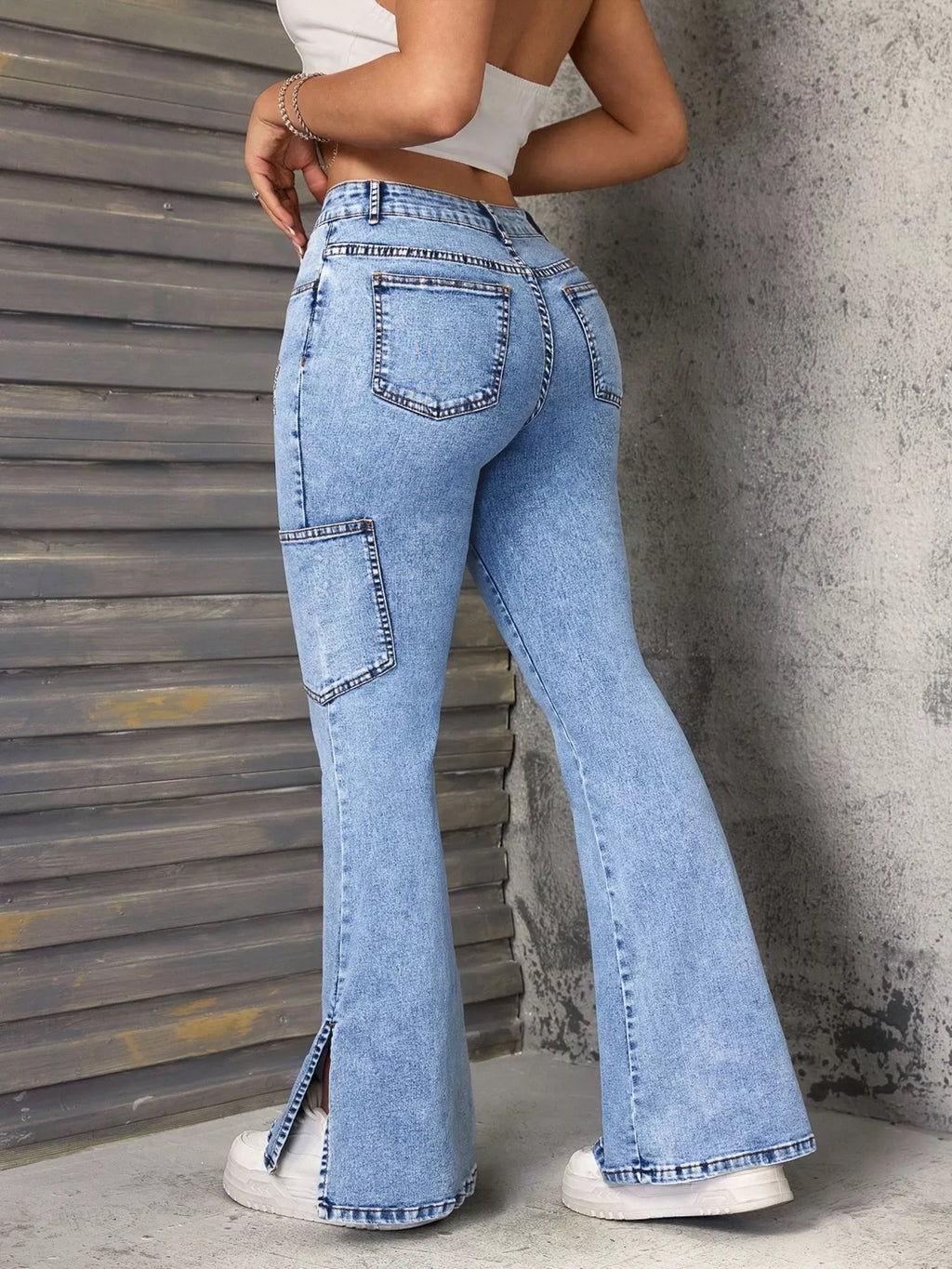Slit Star Flare Jeans — view 5