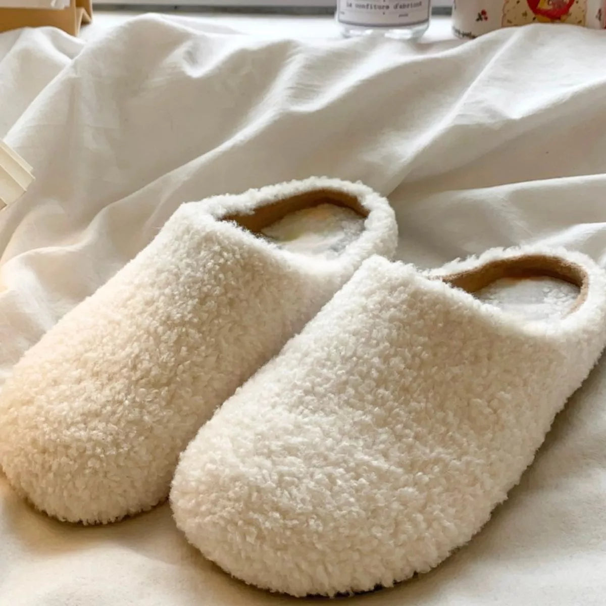 Round Toe Fuzzy Indoor Slippers — view 11
