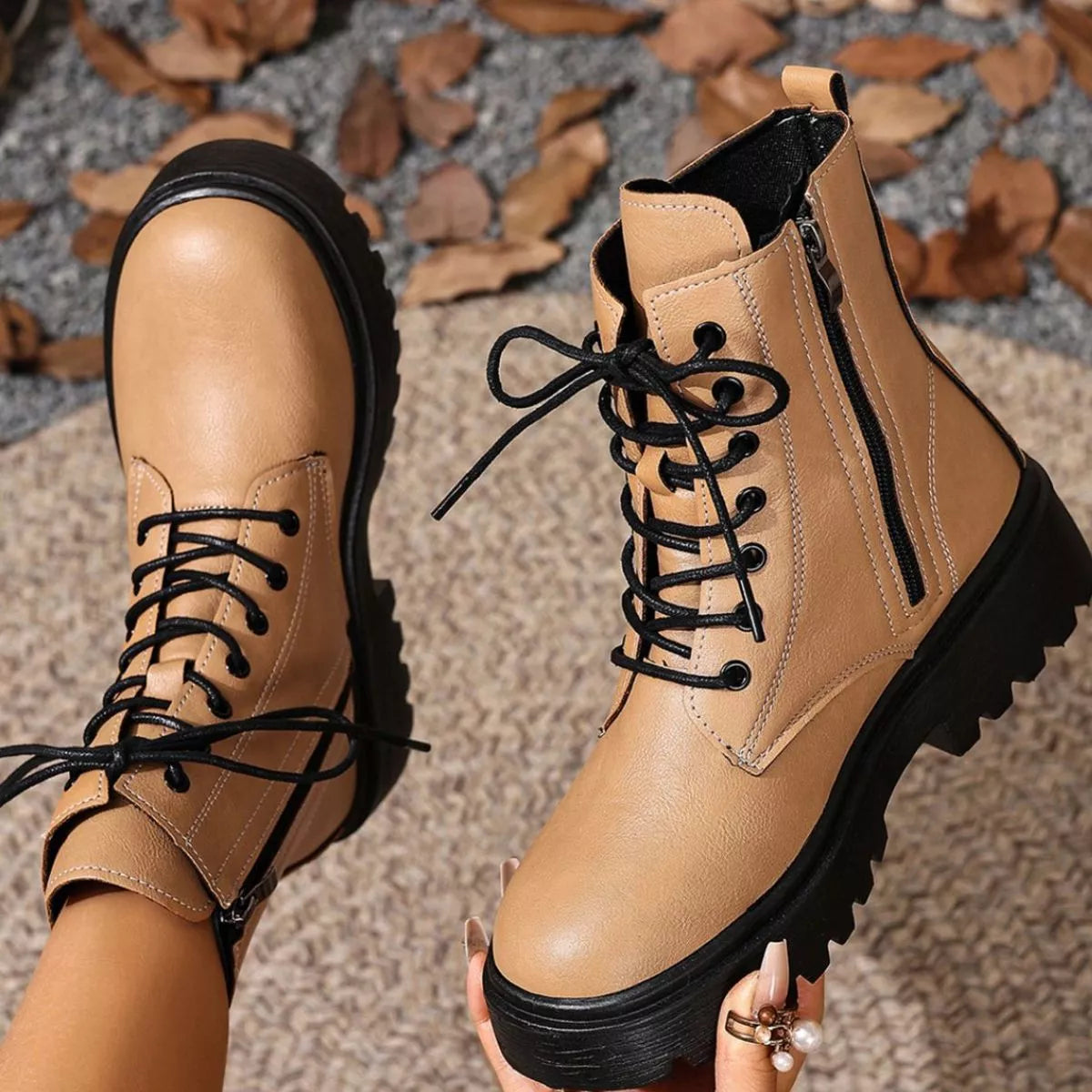 Round Toe Block Heels Boots — view 15