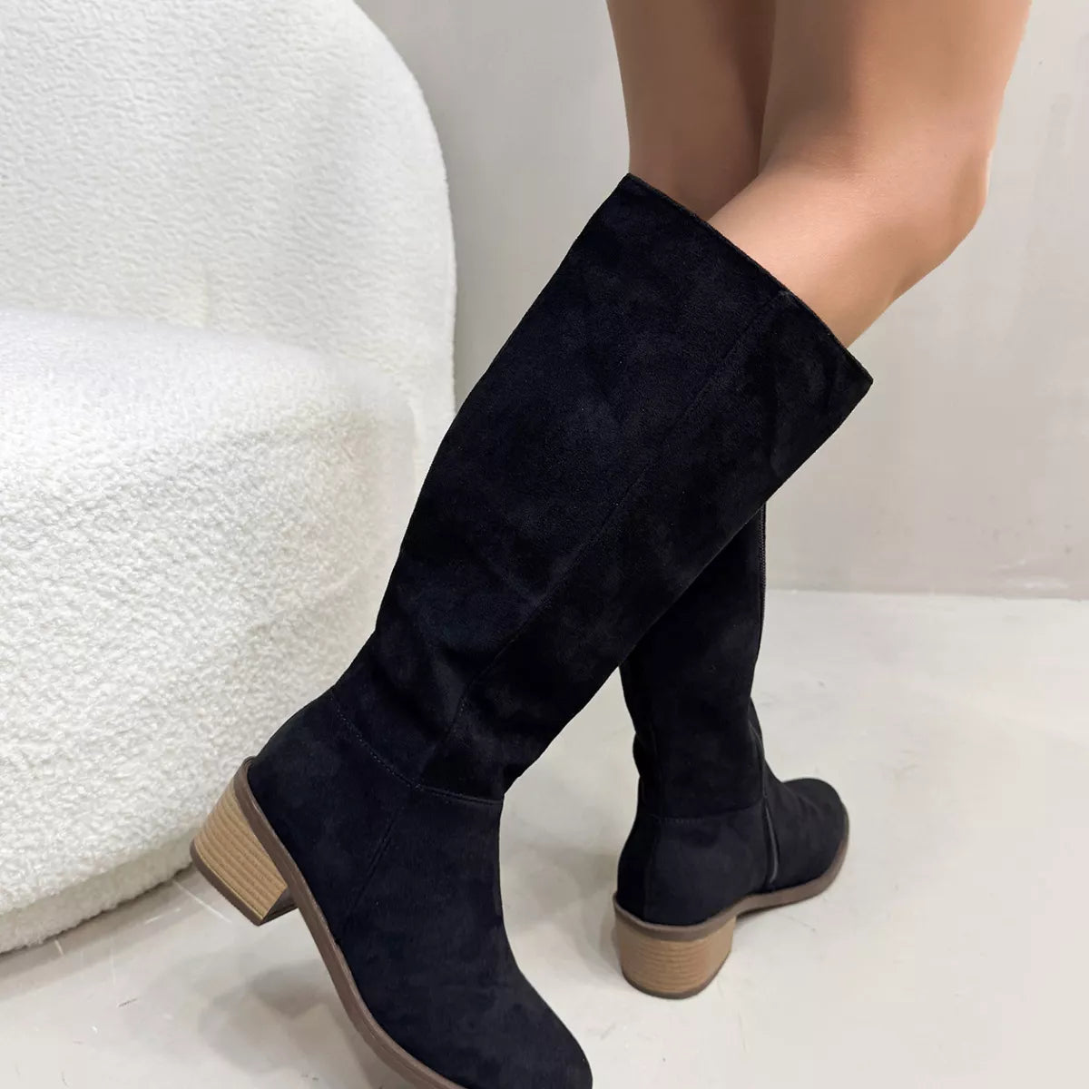 Round Toe Block Heels Boots — view 4