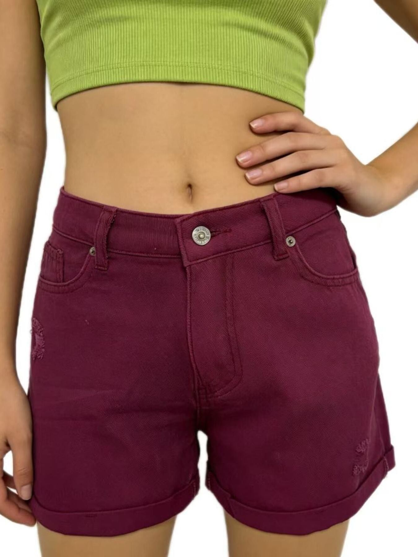 Ripped High-Waist Shorts — view 9