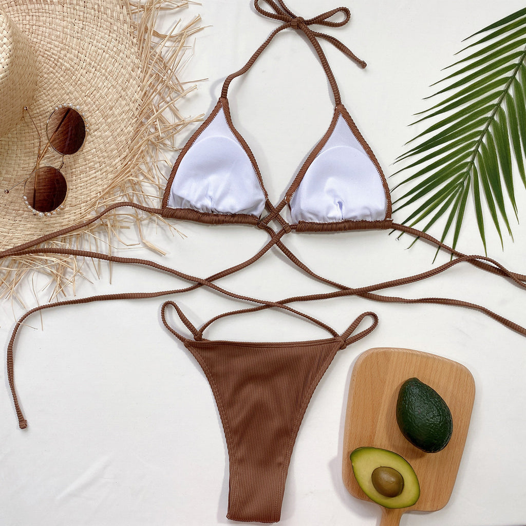 Crisscross Ribbed Bikini — view 13