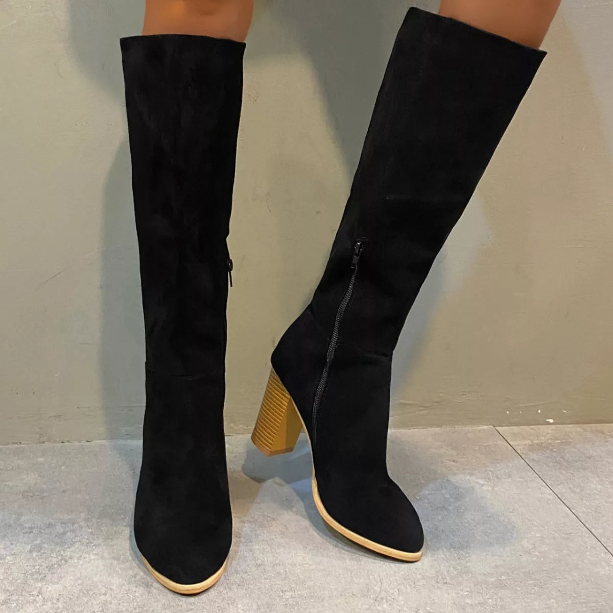 Point Toe Block Heels Boots — view 3