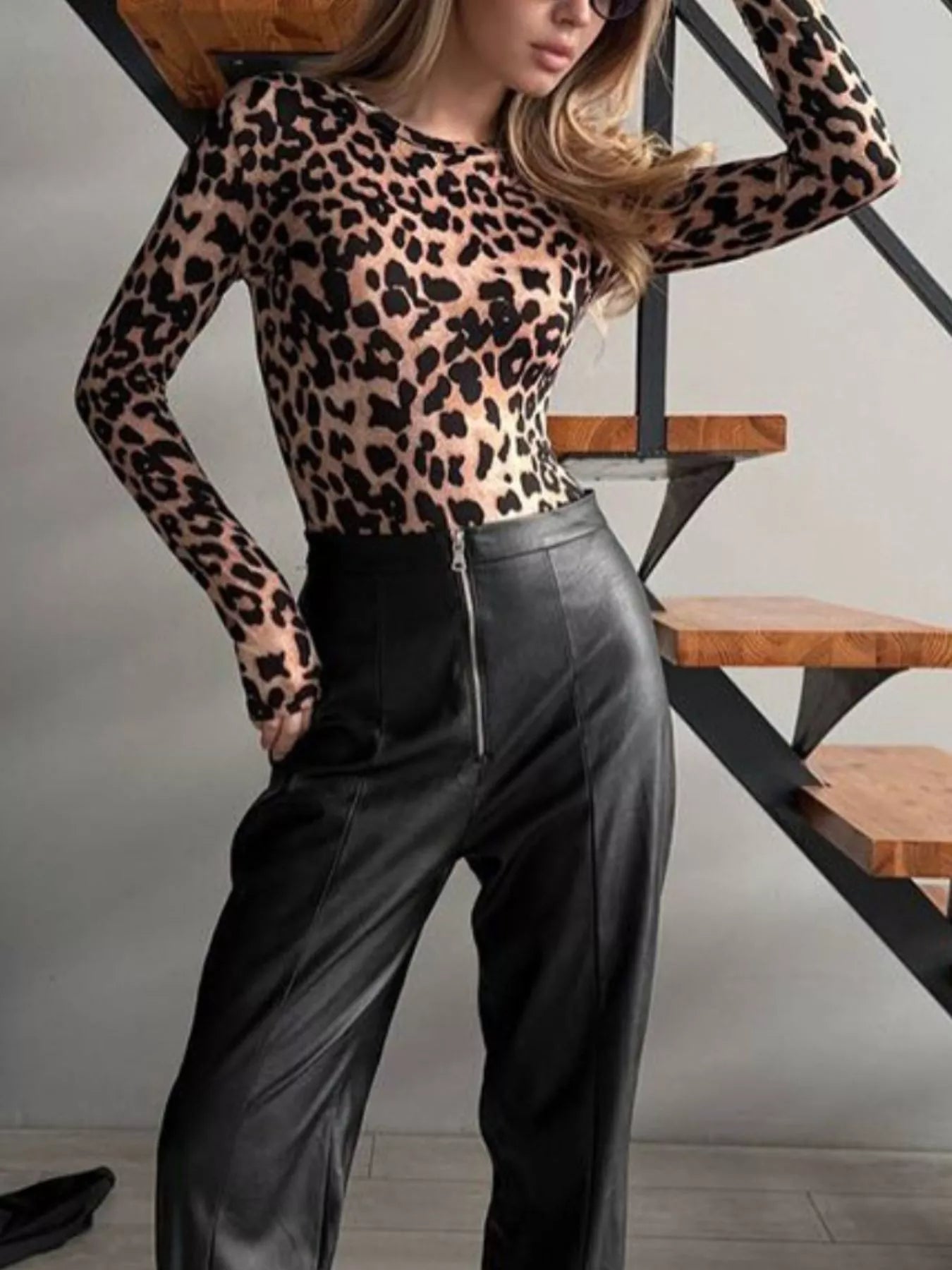 Leopard Long Sleeve Bodysuit — view 5
