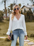 V-Neck Flounce Blouse