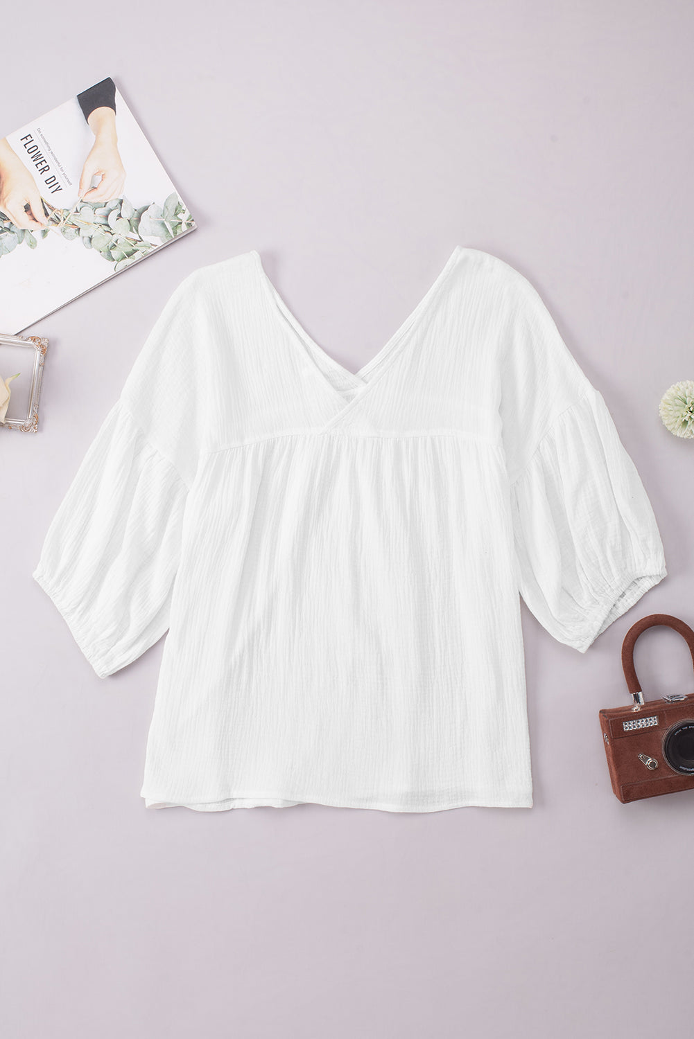 Dropped Shoulder V-Neck Blouse — view 11