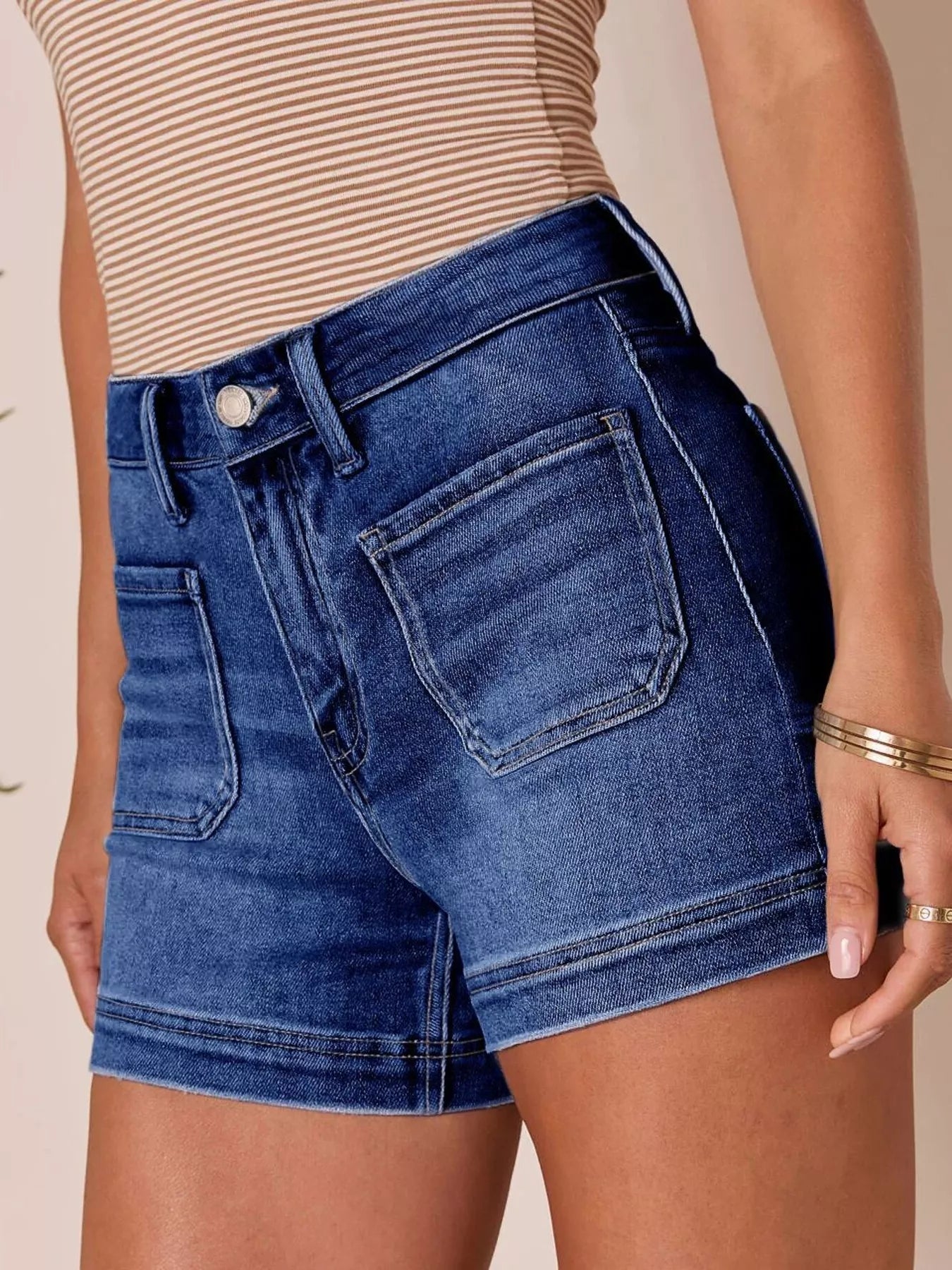 High-Waist Pocketed Shorts