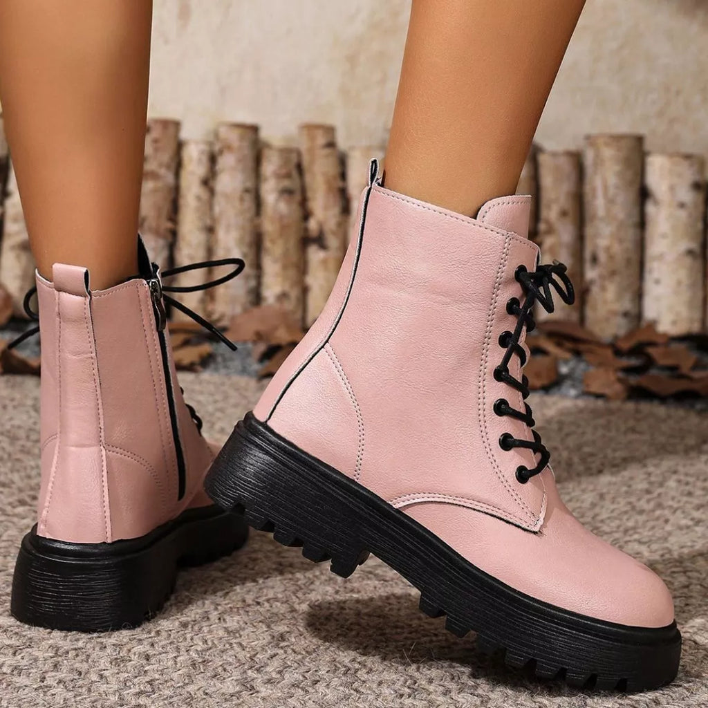 Round Toe Block Heels Boots — view 12