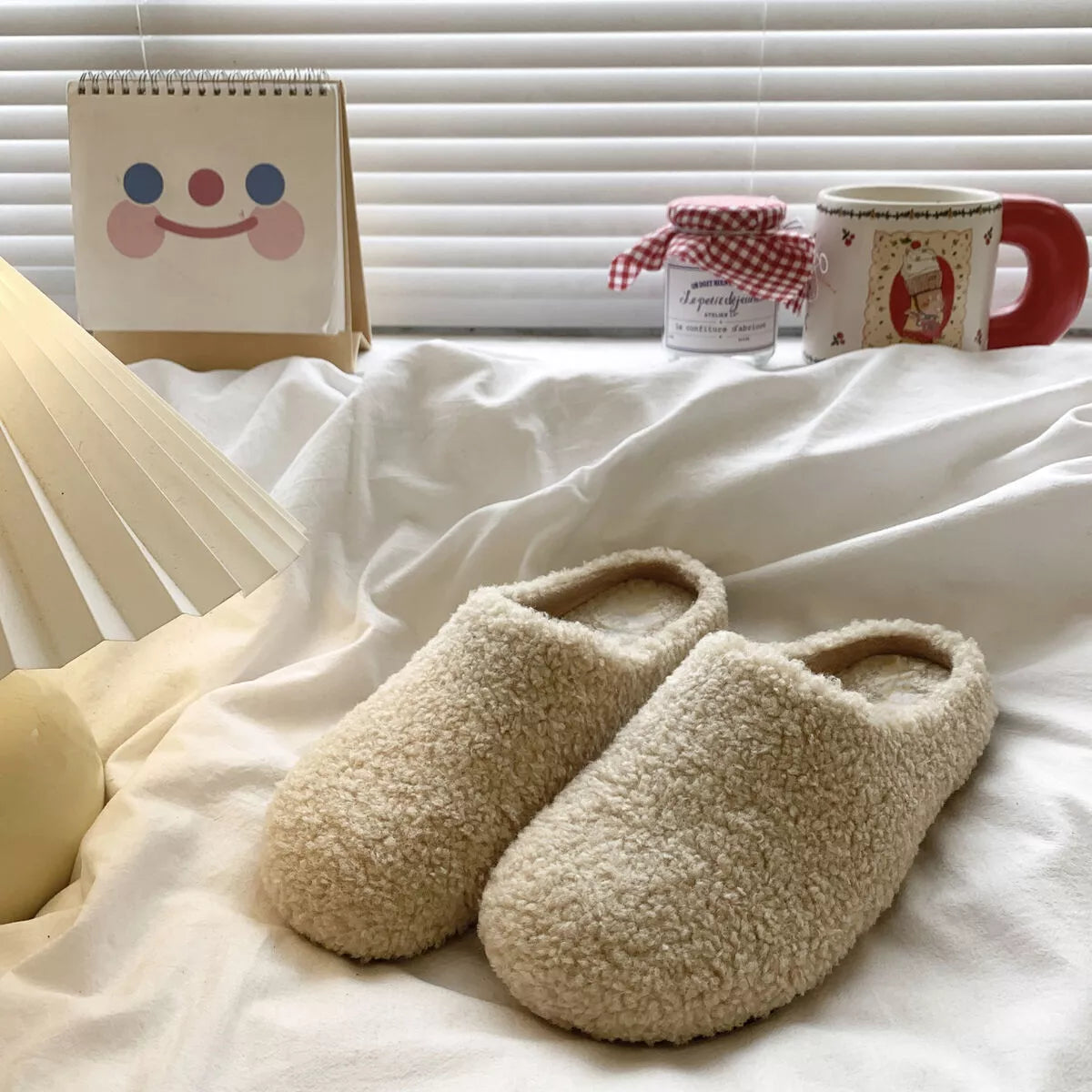 Round Toe Fuzzy Indoor Slippers — view 8