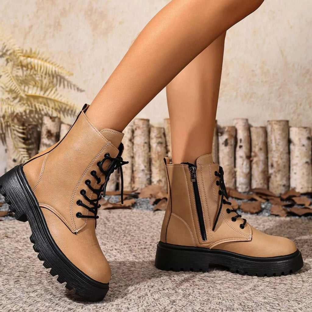 Round Toe Block Heels Boots — view 16
