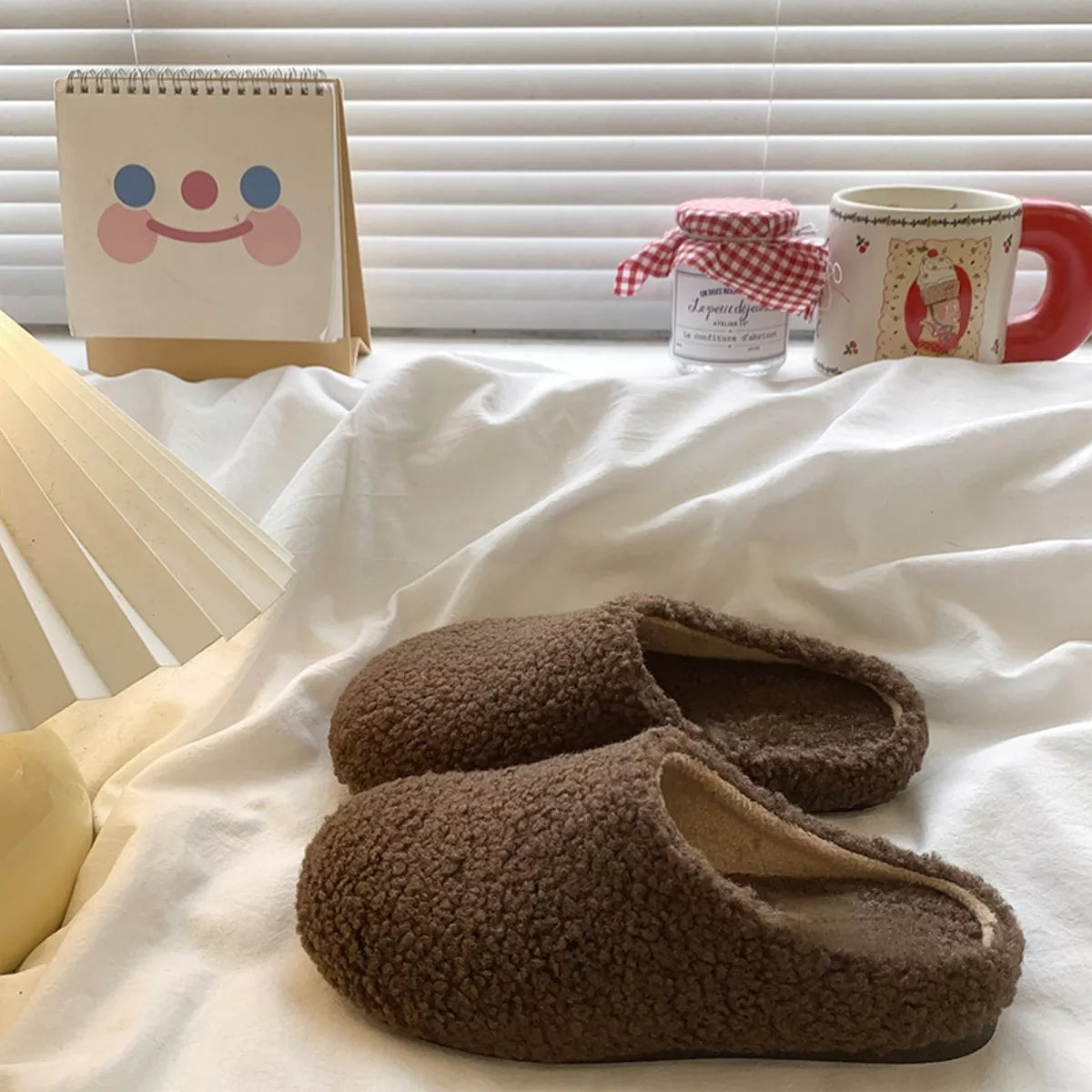 Round Toe Fuzzy Indoor Slippers — view 5