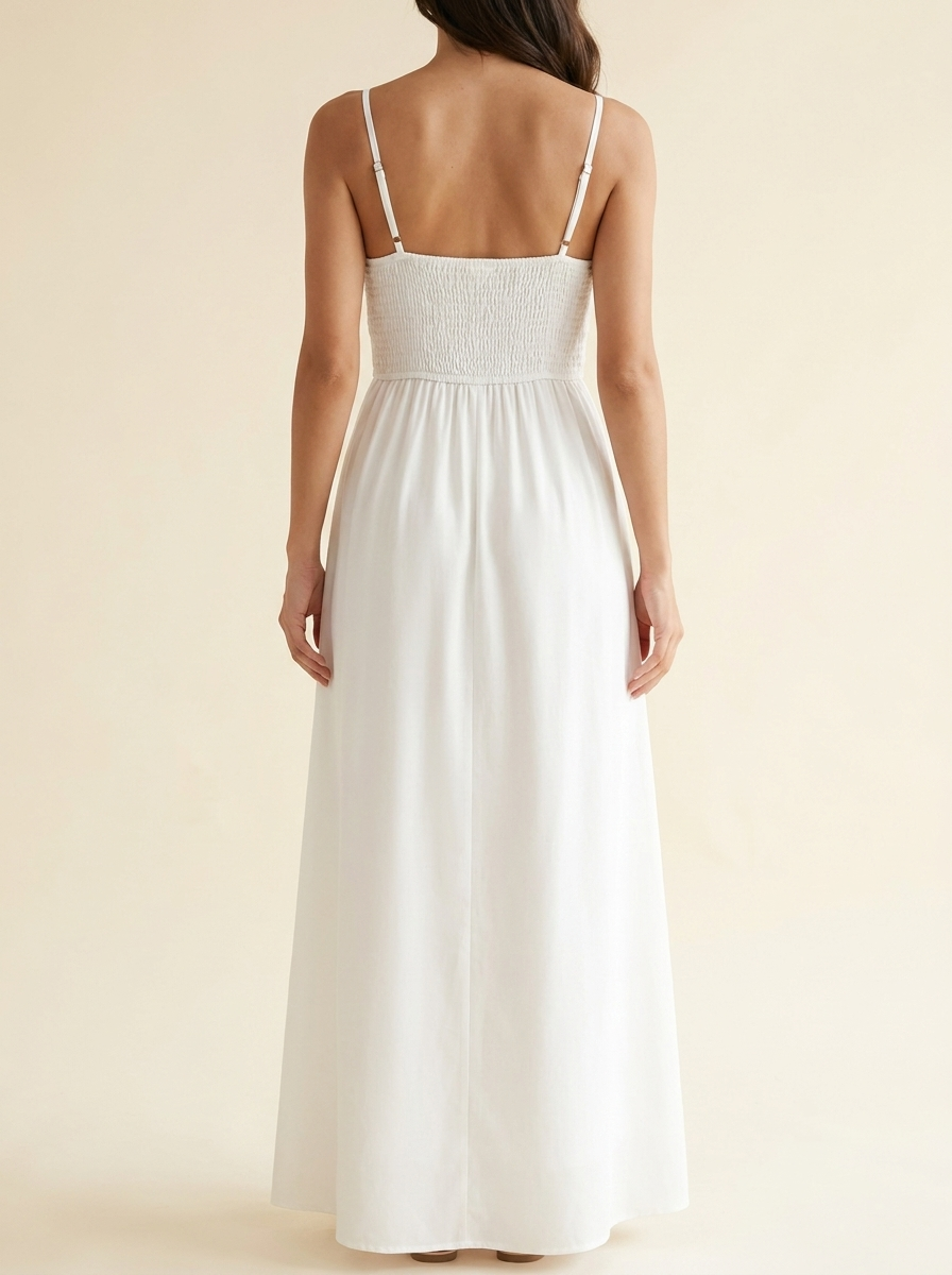 Lace V-Neck Maxi — Back