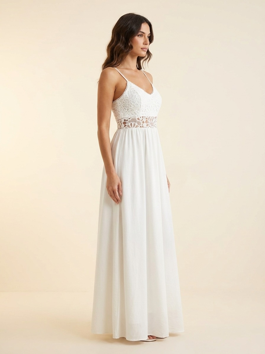 Lace V-Neck Maxi — Side