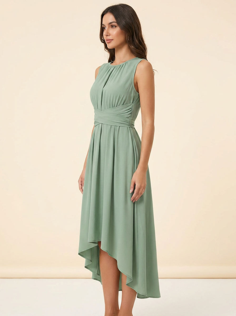 High-Low A-Line Dress — Side