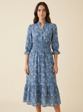 Floral V-Neck Long Dress — Front