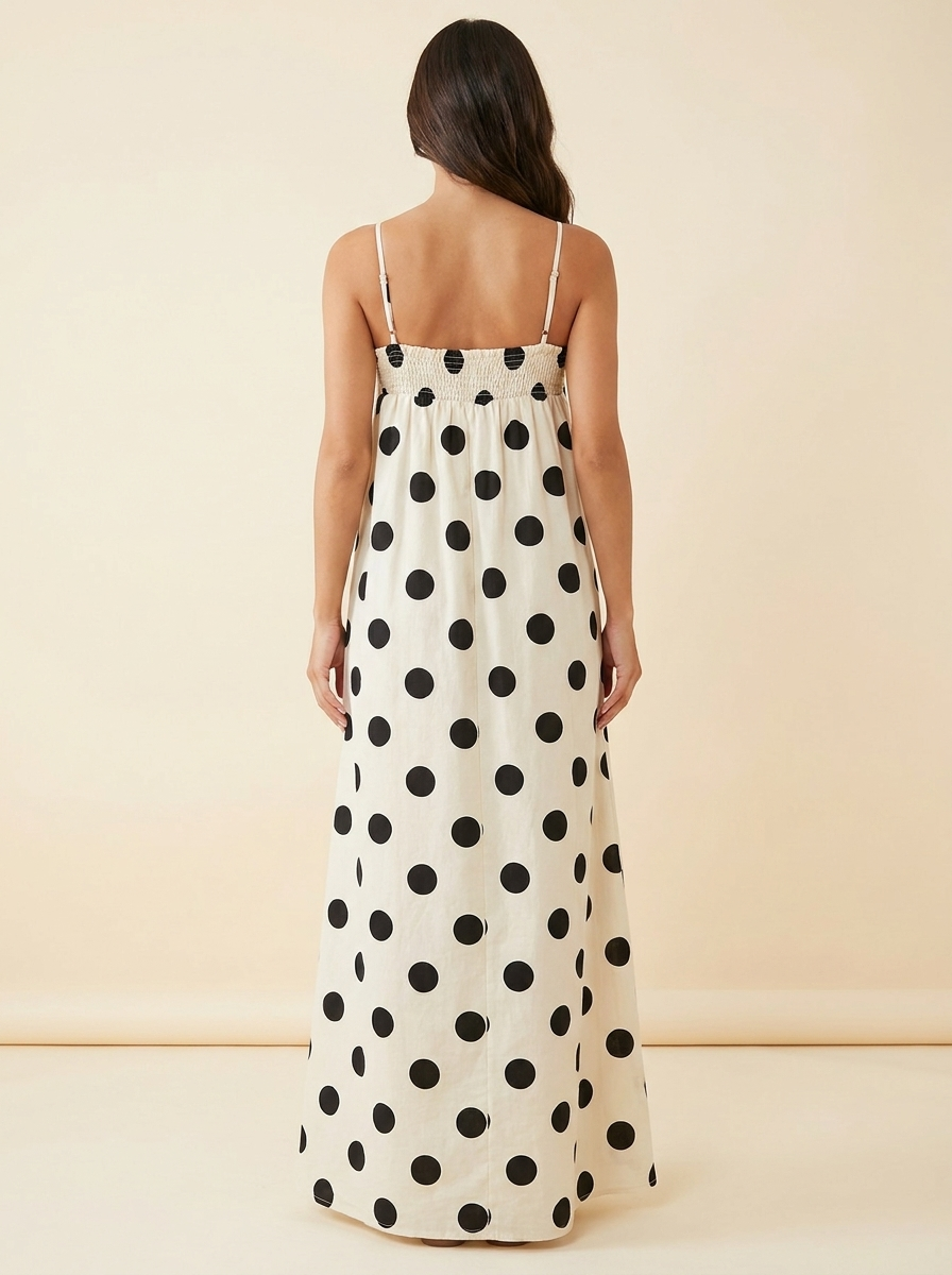 Polka Dot Maxi Dress — Back