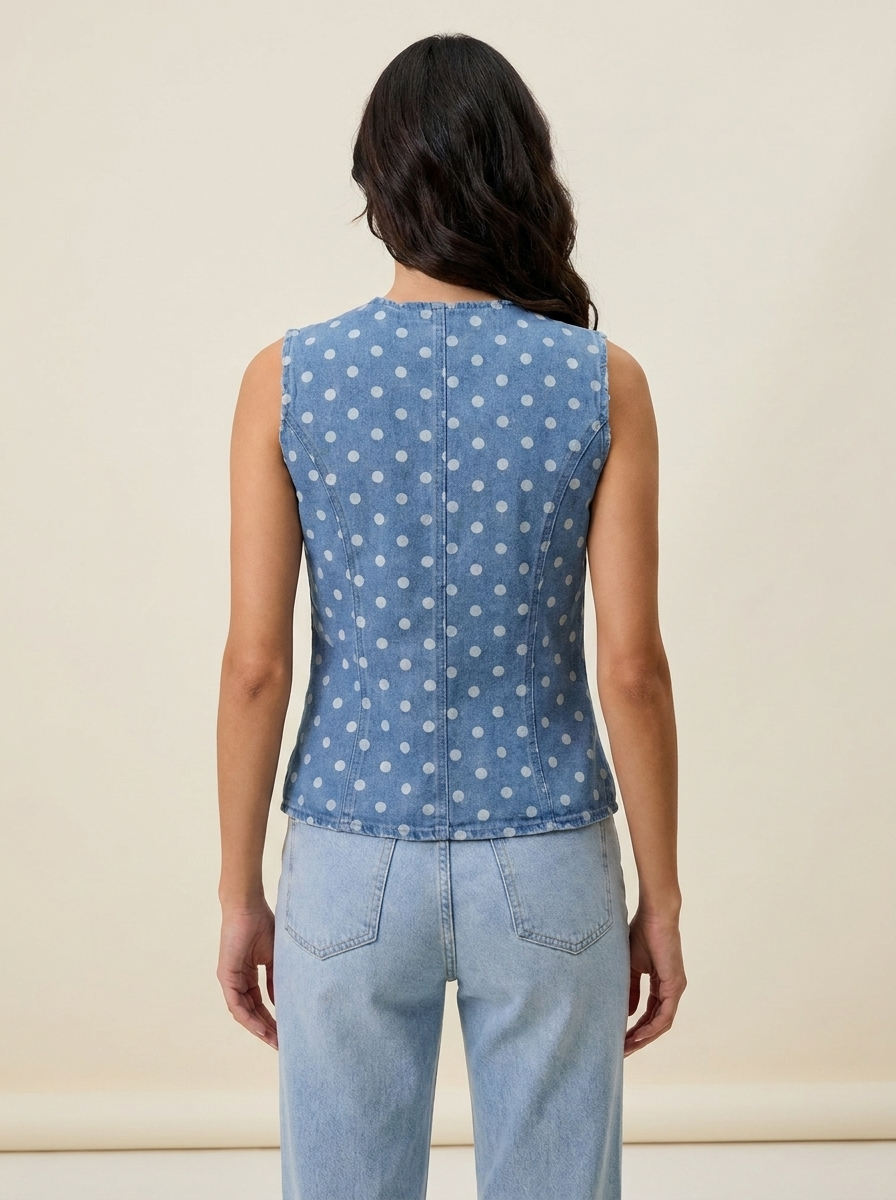 Polka Dot Vest Top - view 3