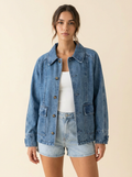 Raglan Sleeve Denim Jacket - view 1