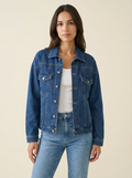 Button-Up Denim Jacket - Blue front