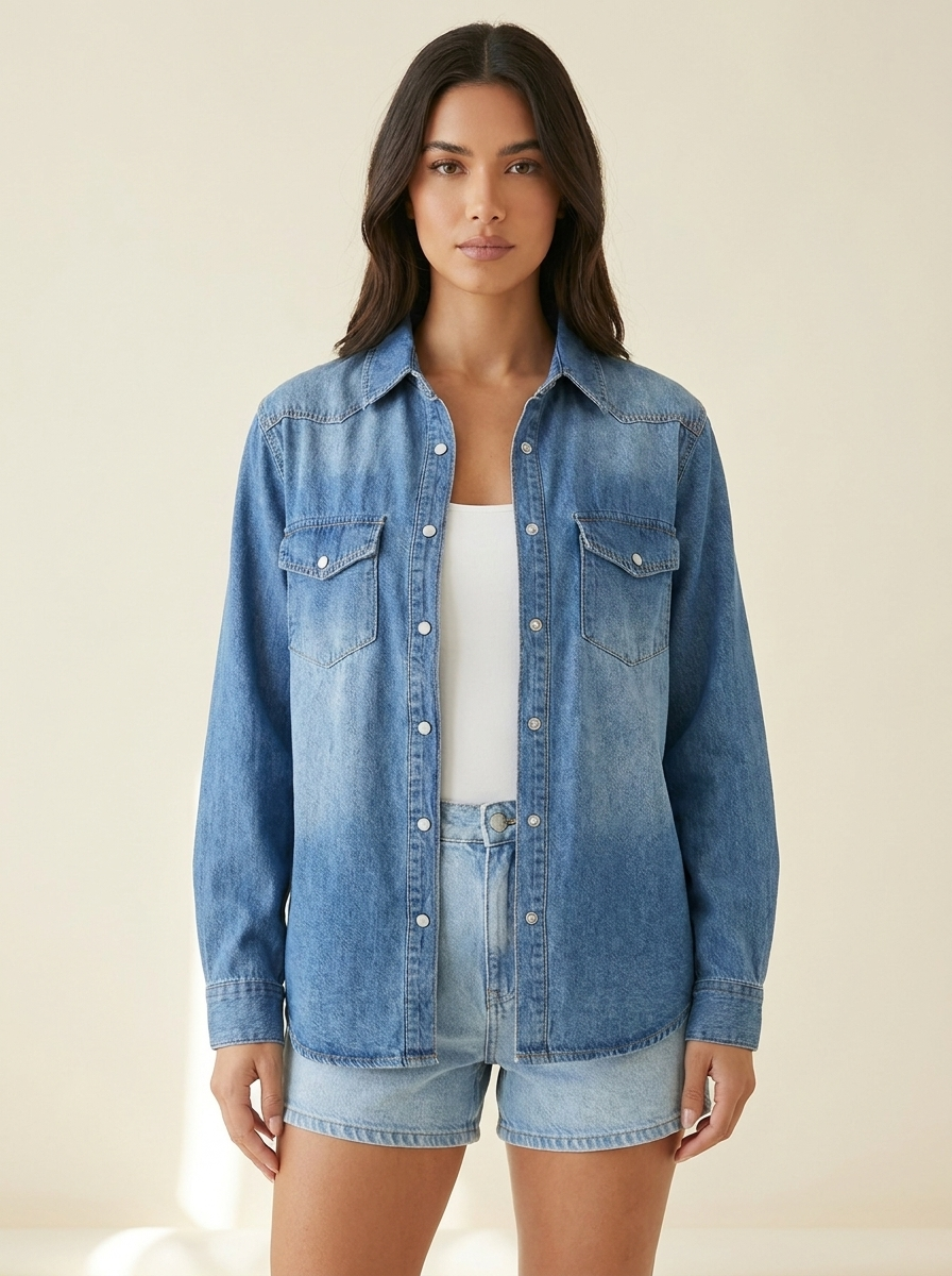Washed Denim Shirt - view 1