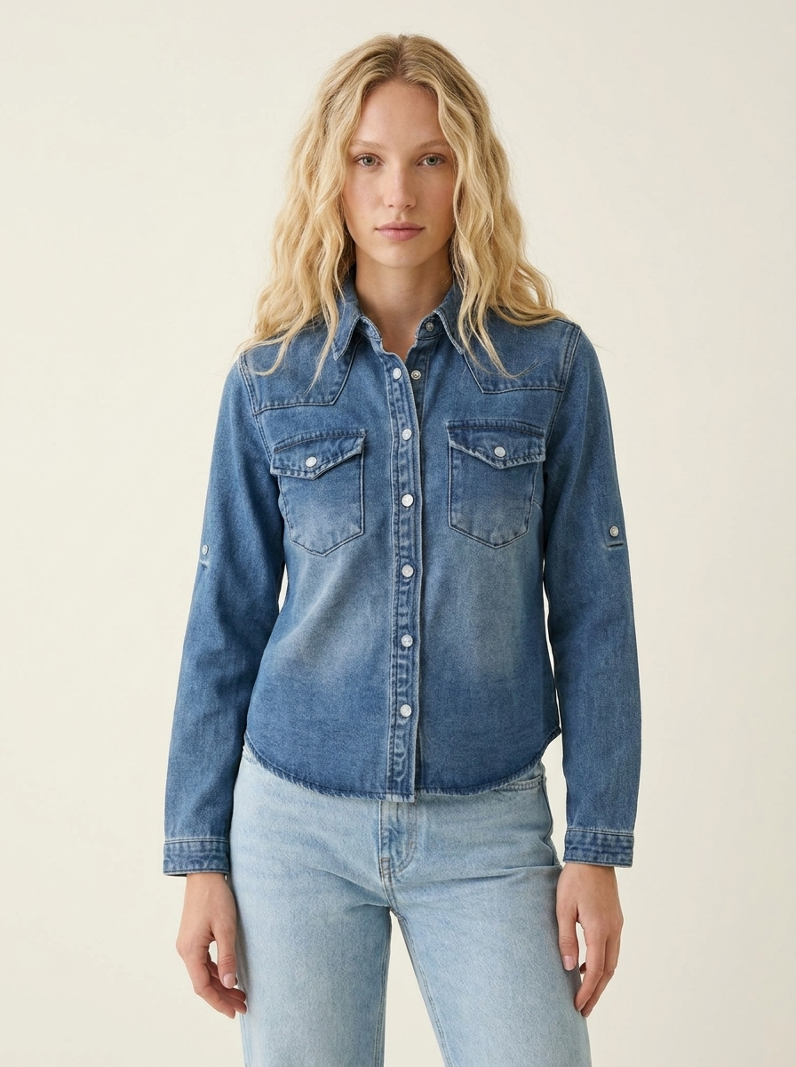 Western Style Denim Top - view 1