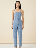Pocket Spaghetti Strap Overalls — Front