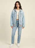 RISEN Oversized Hooded Denim Jacket - Front