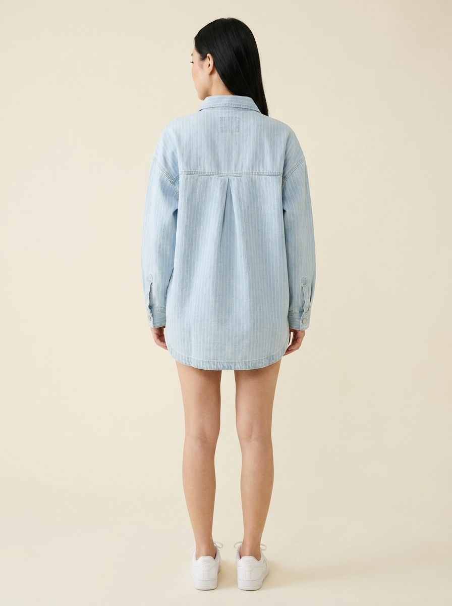 RISEN Stripe Denim Shaket - Back
