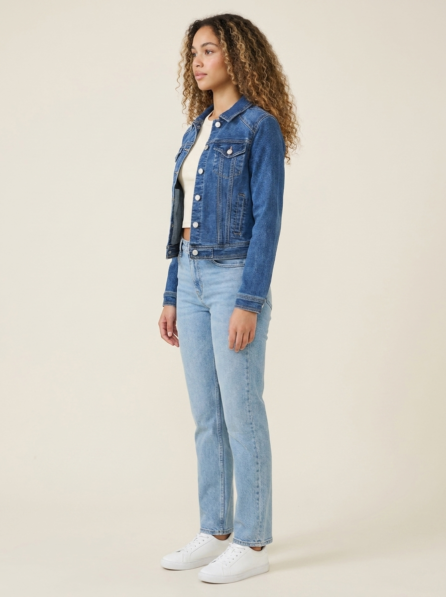 RISEN Fitted Denim Jacket - Side