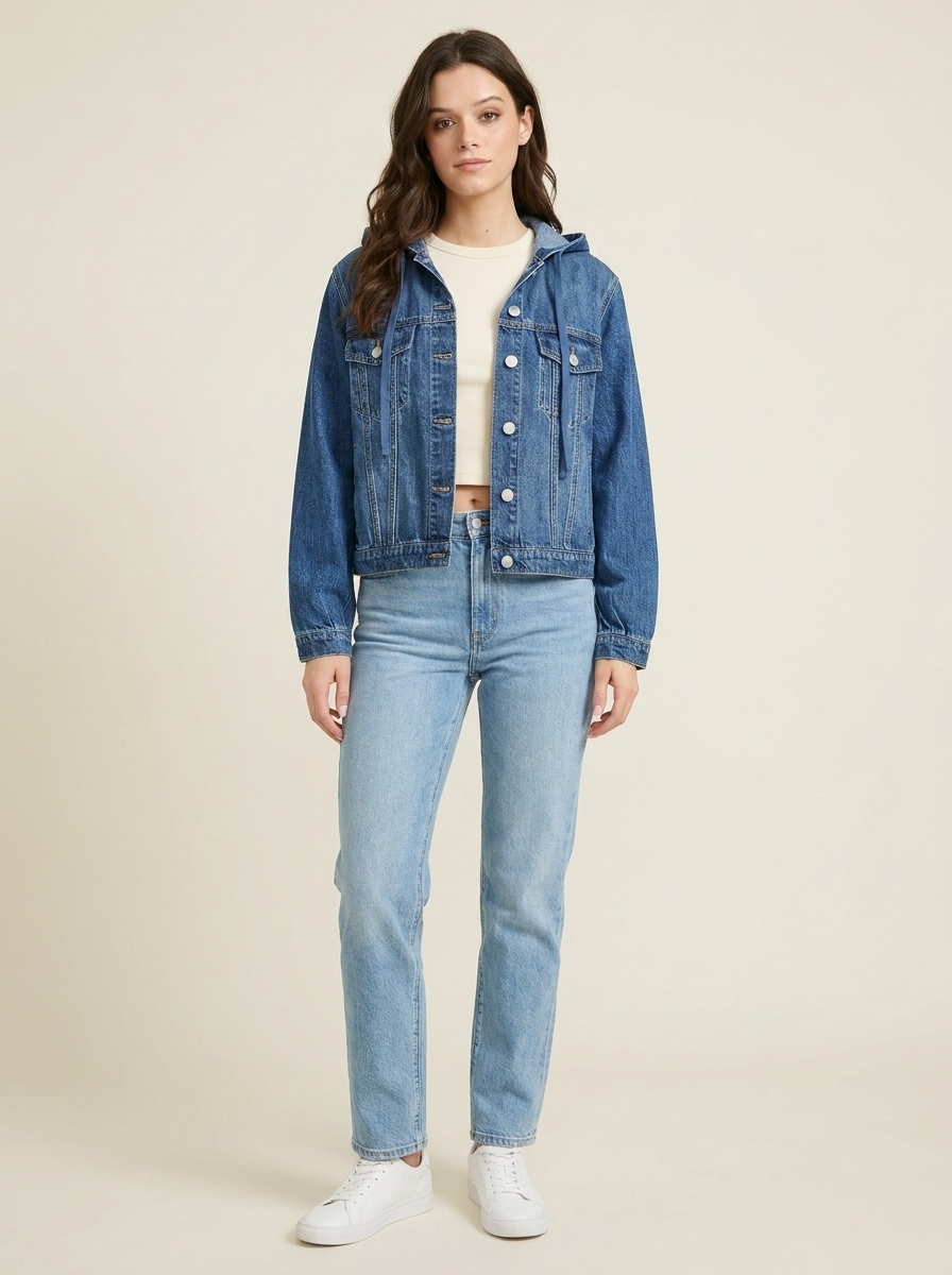 RISEN Hoodie Denim Jacket - Front