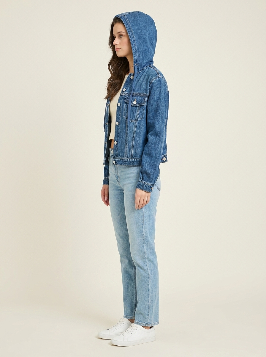 RISEN Hoodie Denim Jacket - Side