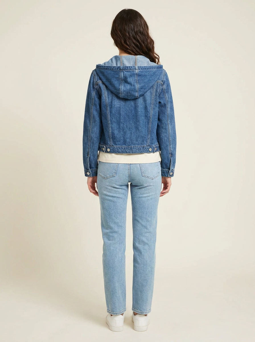 RISEN Hoodie Denim Jacket - Back