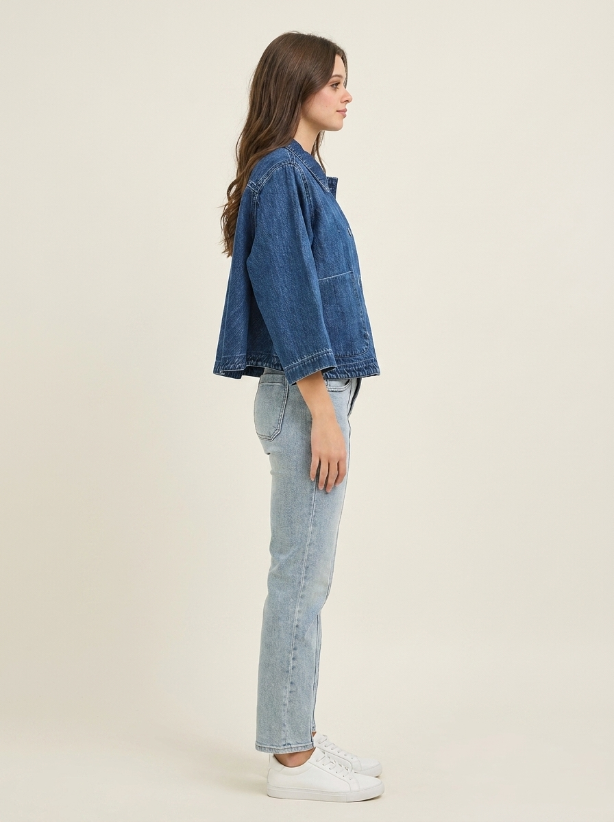 RISEN Cropped Denim Jacket - Side