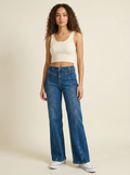 Seam Detail Wide Leg Jeans - Front